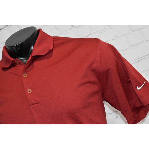Nike Golf Polo Shirt Mens Size Large Tour Performance Dri-Fit Polyester Red - Picture 2 of 6